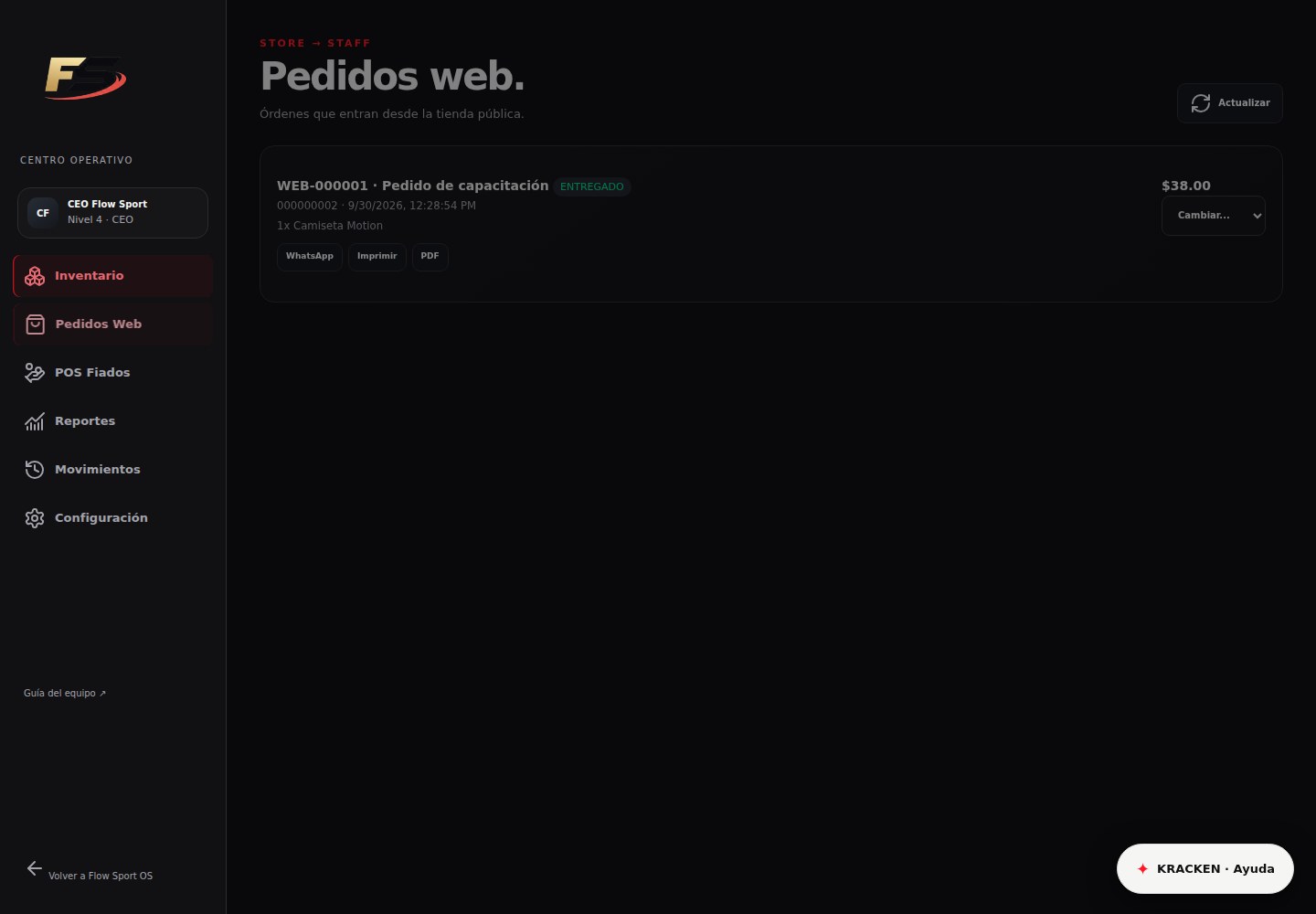 Pantalla: Del pedido a la entrega