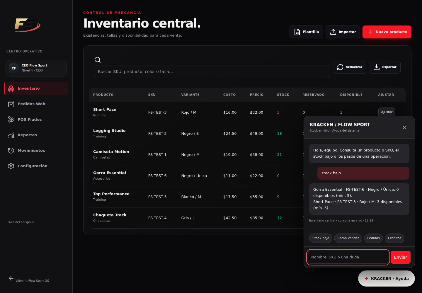 Pantalla: Pregúntale a KRACKEN